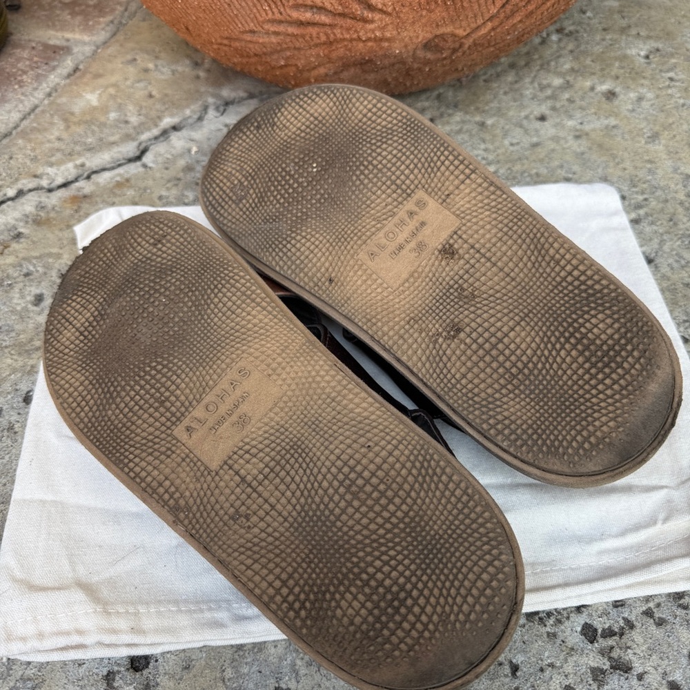 ALOHAS Two-Tone ombré marshmallow Leather slide Sandals - Picture 6 of 6